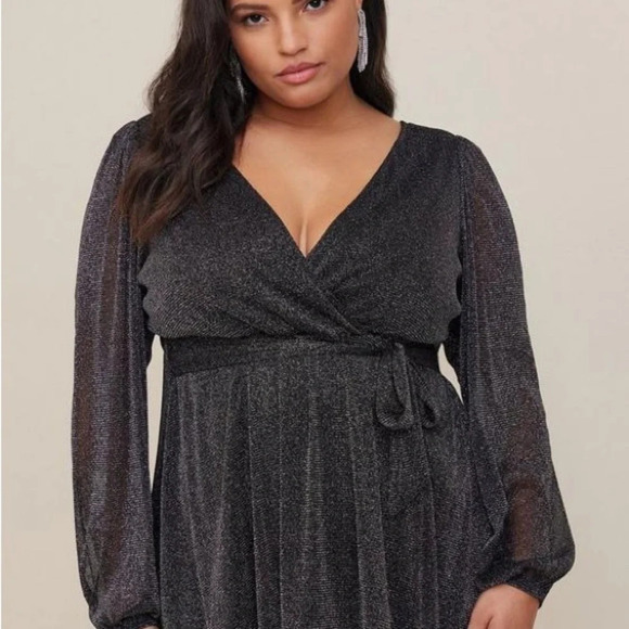 Torrid Knit Glitter Lurex Surplice Peplum Top & pencil skirt women’s 2X Skirt 1X - Picture 3 of 16